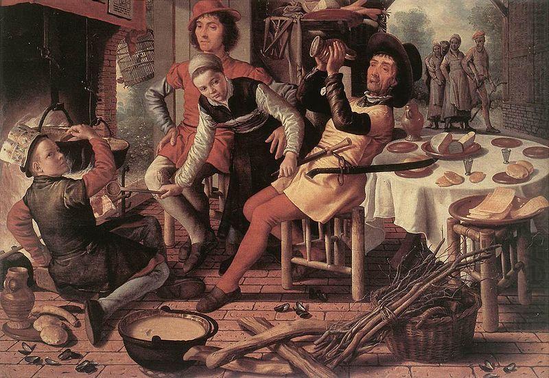 Pieter Aertsen Peasants by the Hearth oil painting picture